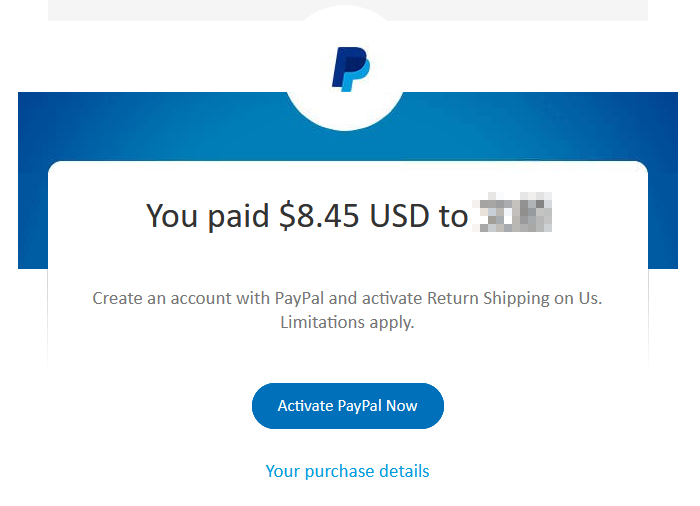 A PayPal receipt for $8.45