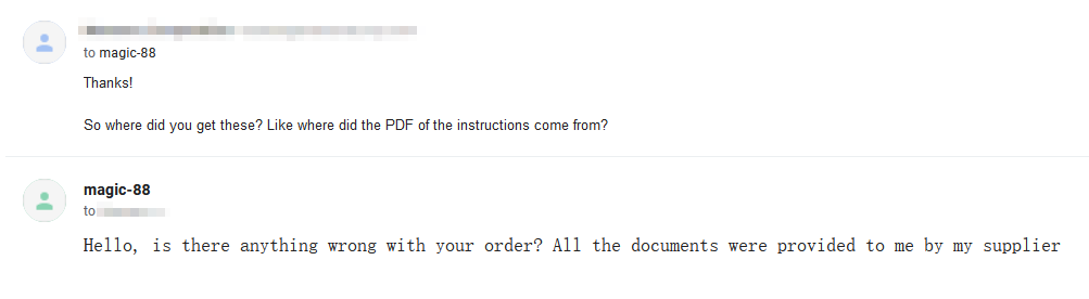 An email exchange. I asked where they got the PDF, they said it was from their supplier