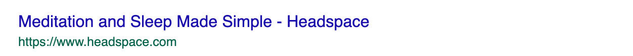 Headspace google search