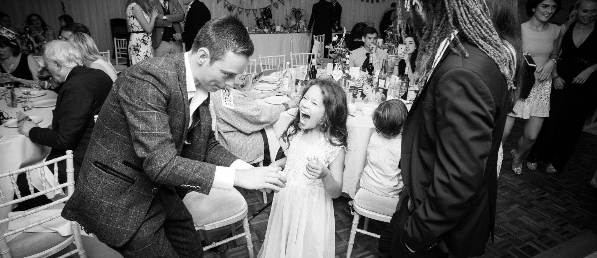 Magician performing at wedding