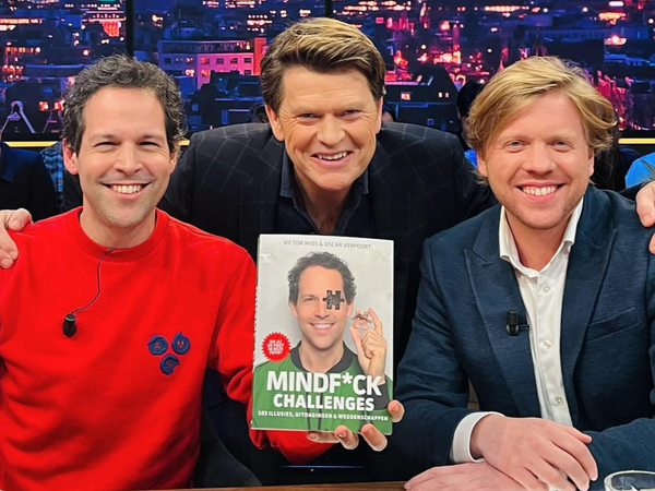 Magician Victor Mids and Oscar Verpoort promoting their new book MINDF*CK CHALLENGES